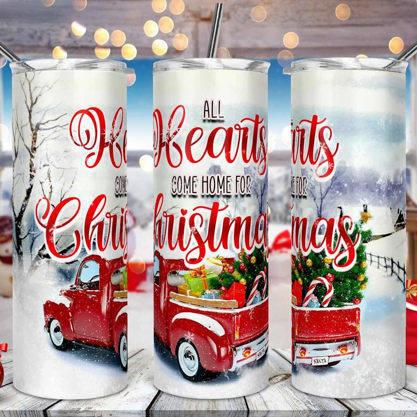 All Hearts Come Home For Christmas Drink Tumbler