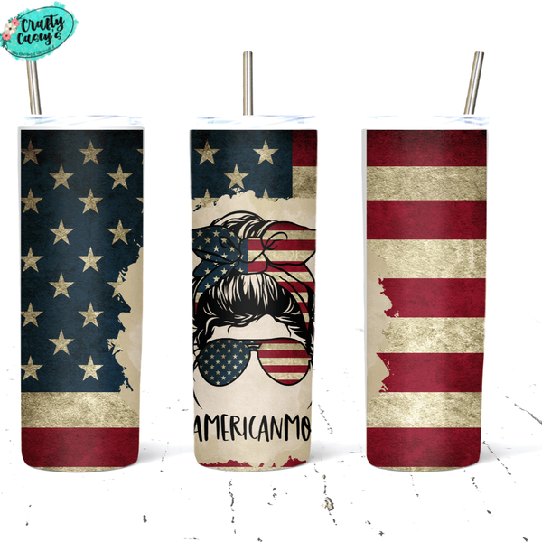 American Flag Mom Bunn- Drink Tumbler