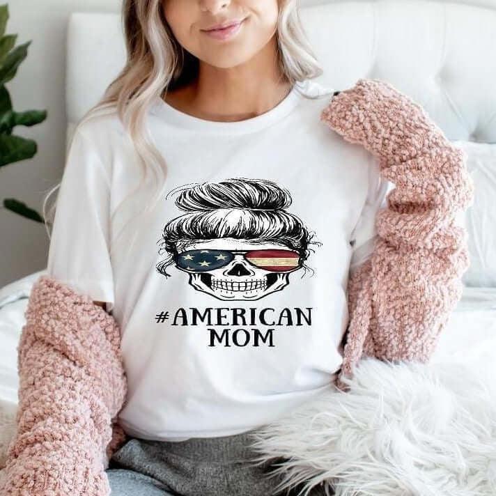 American Mom Skull - Unisex T-shirt