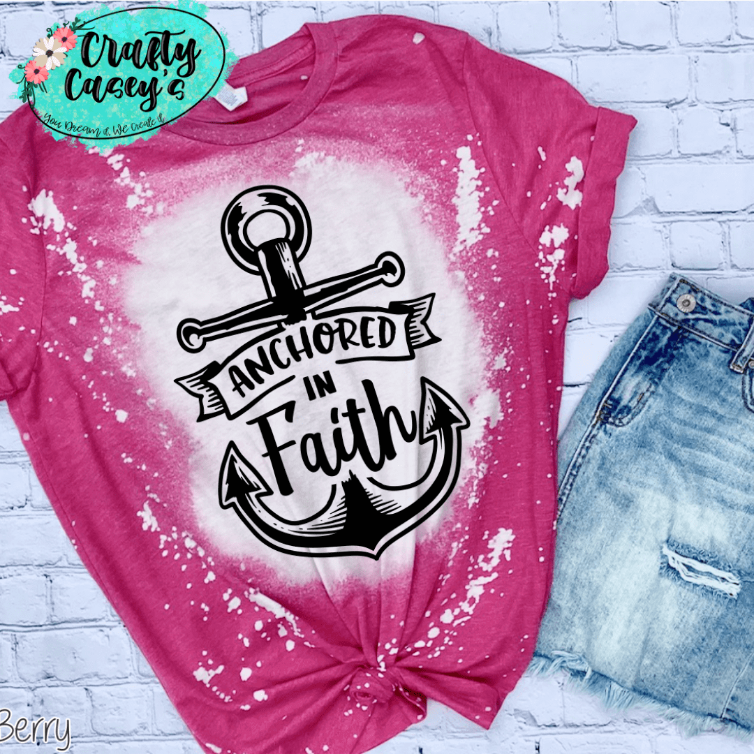 Anchored In Faith-Spiritual Women's-T-shirts Crafty Casey's