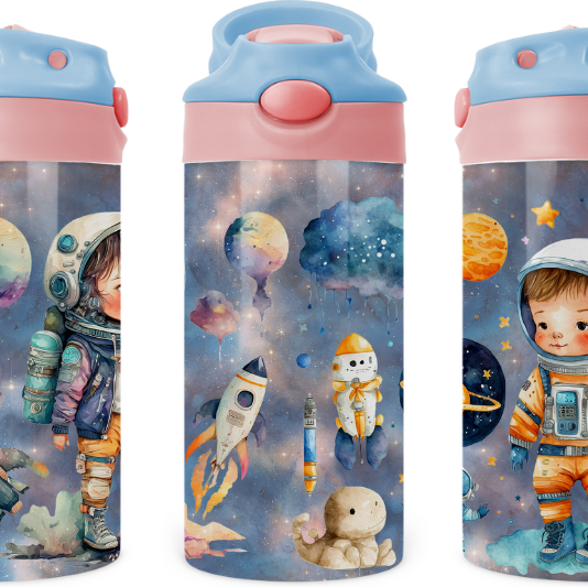 Astronaut Space Kids 12 oz Water Bottle Flip Top