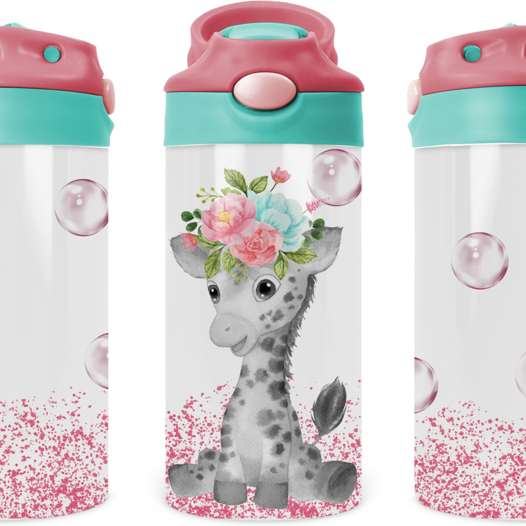 Baby Giraffe Kids 12 oz Water Bottle Flip Top – Crafty Casey's