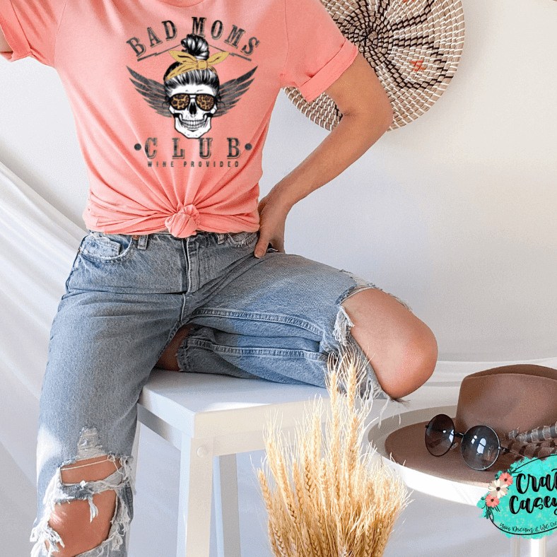 Bad Mom's Club Wine Produced -T-shirt
