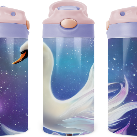 Beautiful Swan 12 oz Water Bottle Flip Top