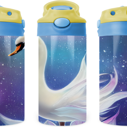 Beautiful Swan 12 oz Water Bottle Flip Top