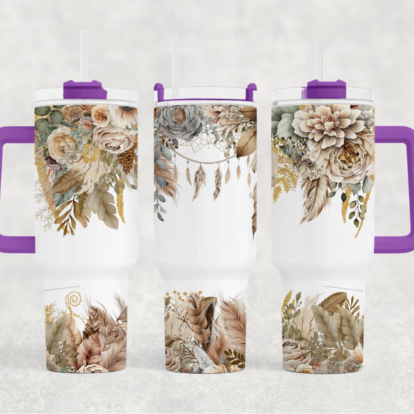Bo Bo Ho Feathers 40 oz. Tumbler