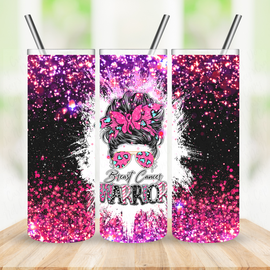 Breast Cancer Mom Bun Awareness -Drink Tumbler