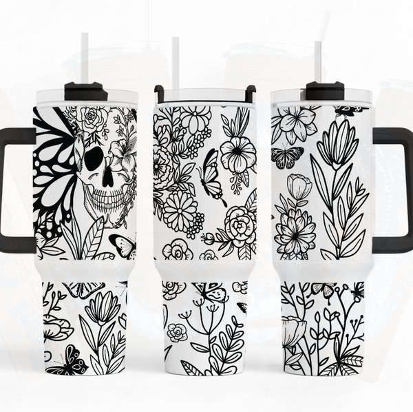 Butterfly Candy Skull 40 oz. Tumbler