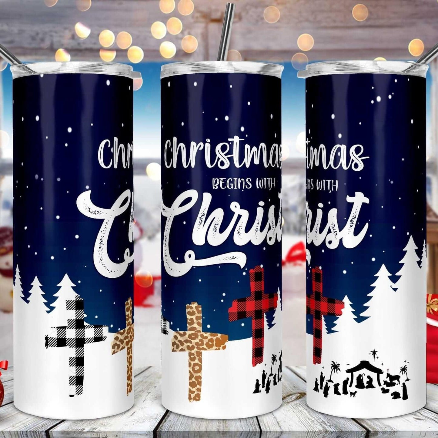 Christmas Begins With Christ Christmas Drink Tumbler