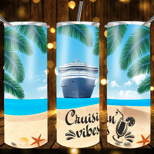 Crusing Vibes & Palm Trees Tumbler