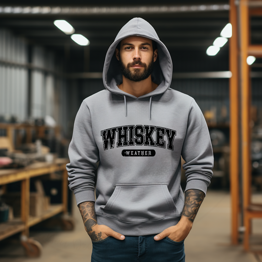 Distressed Whiskey Weather Tee, Crewneck, Hoodie