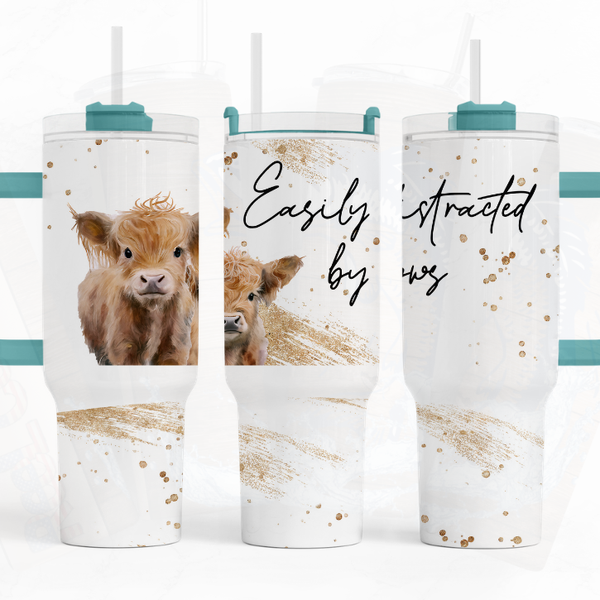 Easily Distracted Highland Cow 40 oz. Tumbler