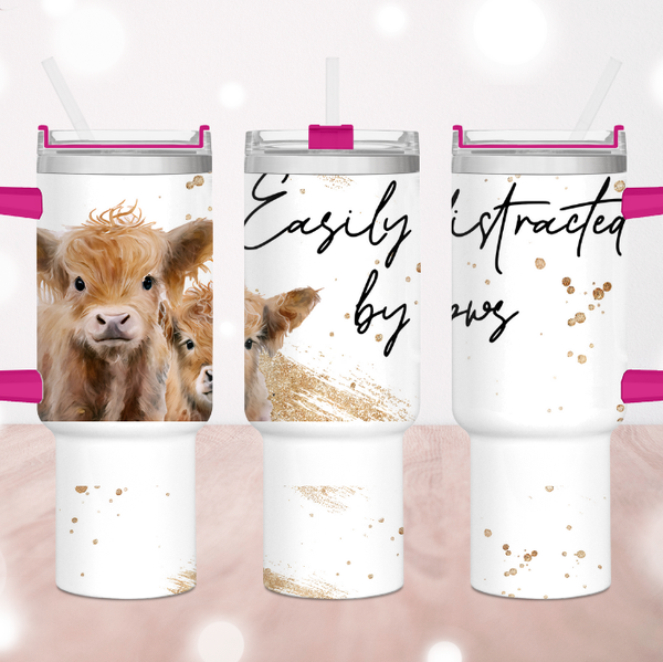 Easily Distracted Highland Cow 40 oz. Tumbler