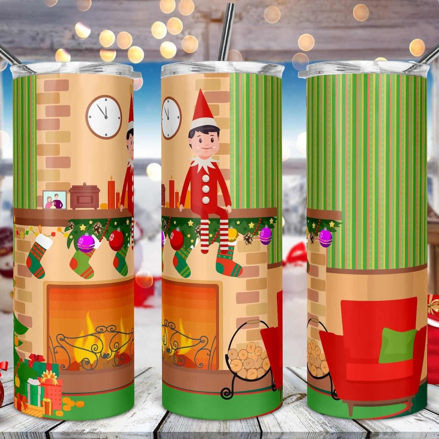 Elf Drink Tumbler Christmas Drink Tumbler