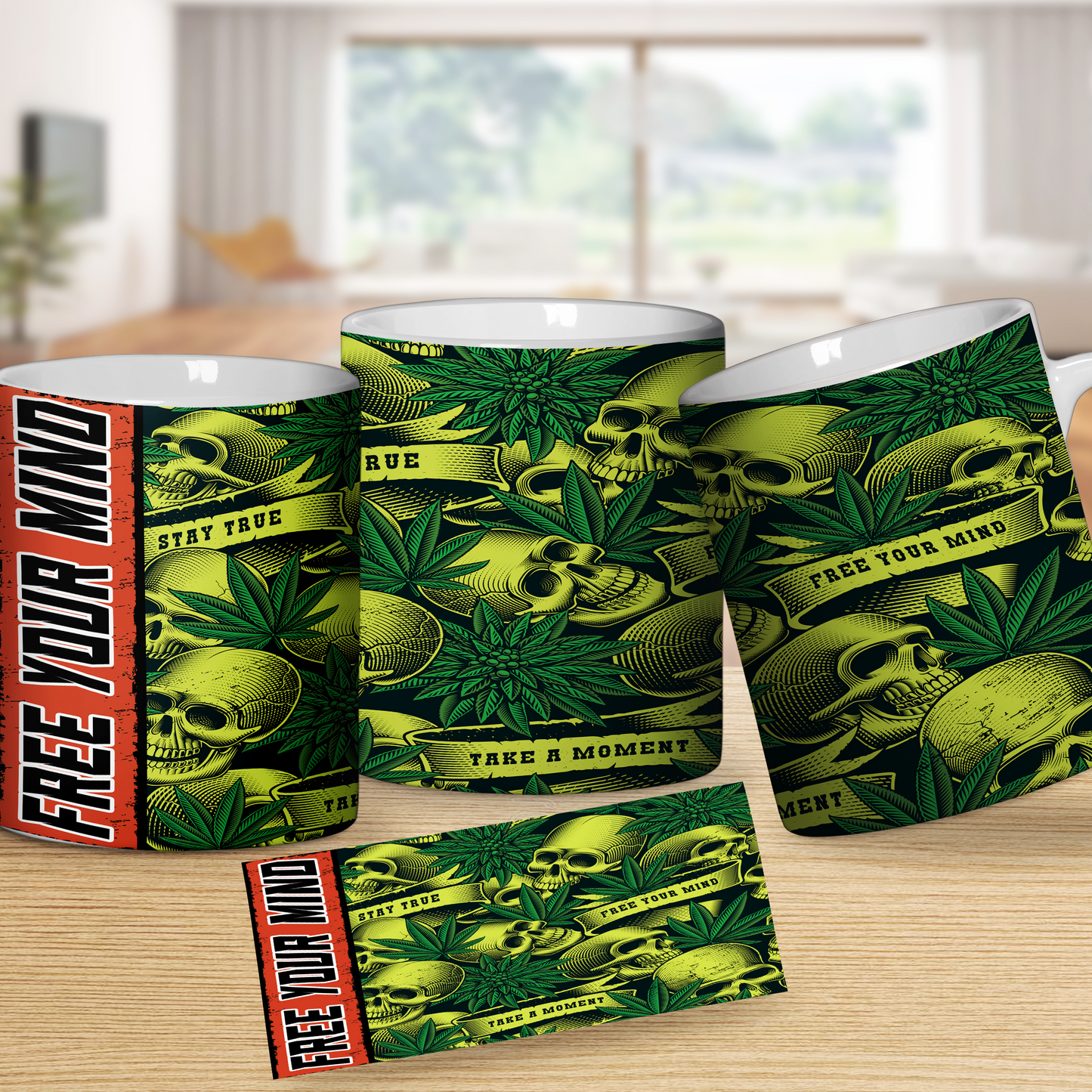 Free Your Mind Candy Skull Coffee Mug