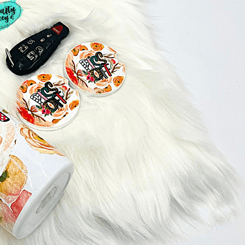 Funny Piss Off Set of 2- Sandstone Car Coaster