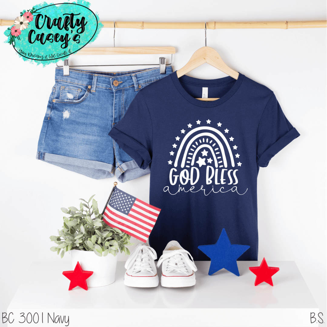God Bless America Rainbow -Vintage T-shirt