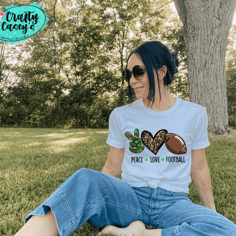 Green Peace Love Leopard Football Women's-Unisex T-shirt.
