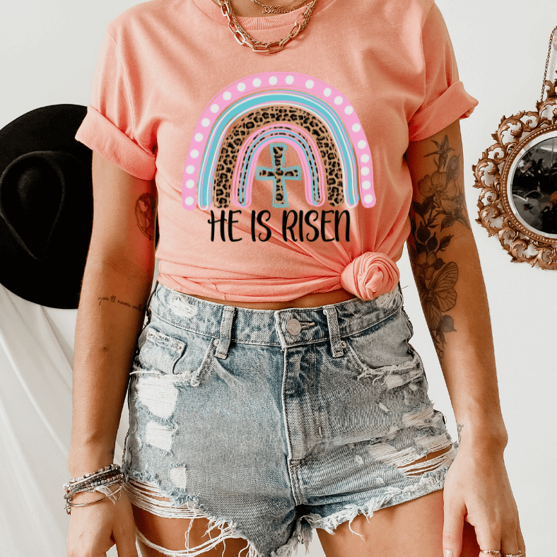 He Has Risen Indeed Rainbow-Sublimation Transfers