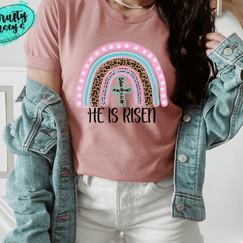 He Has Risen Indeed Rainbow-Sublimation Transfers