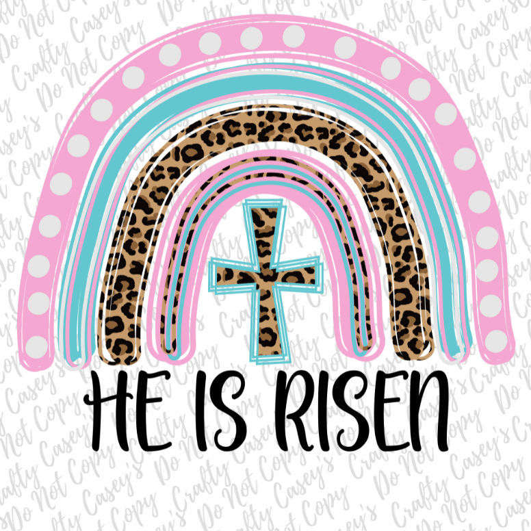 He Has Risen Indeed Rainbow-Sublimation Transfers