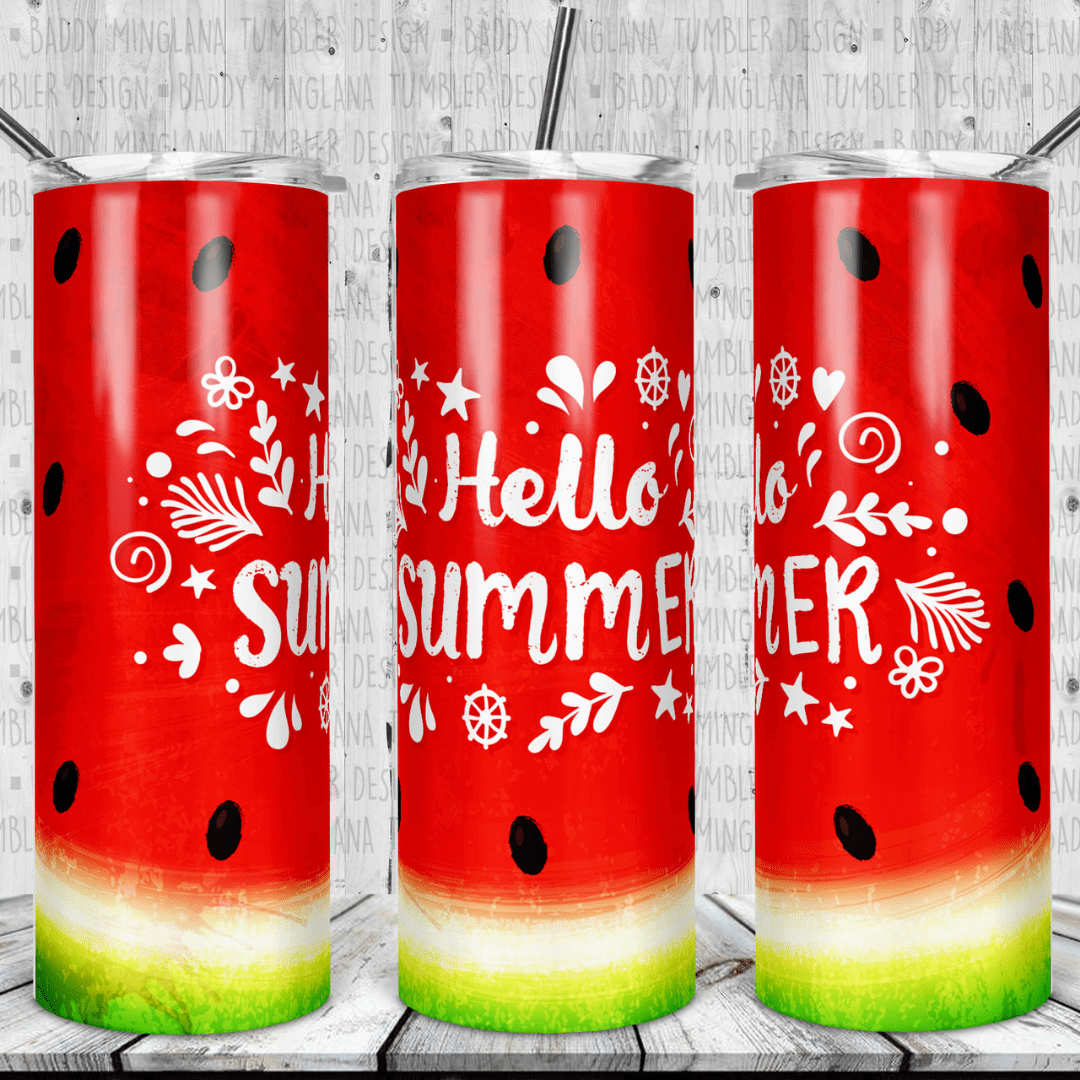Hello Summer Watermelon-Stainless Steel Drink Tumbler