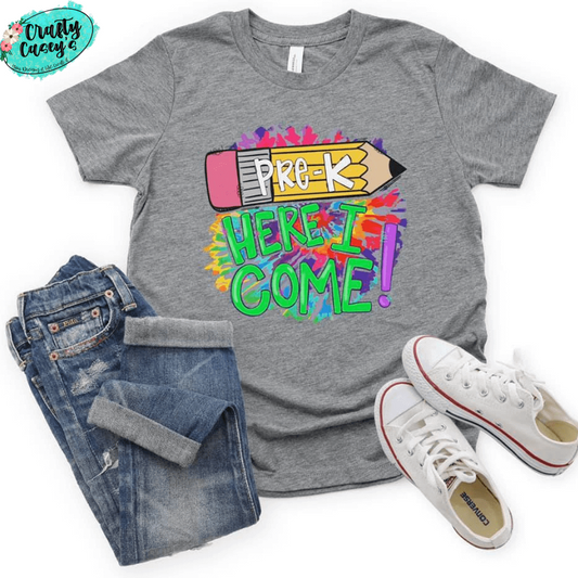 Here I Come! Teacher & Kindergarten -5th Grade /Adult & Youth Tee's