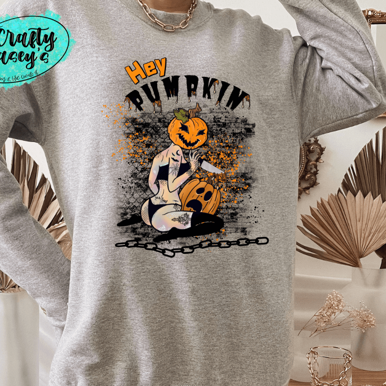 Hey Pumpkin Funny Halloween -T-shirts Crafty Casey's