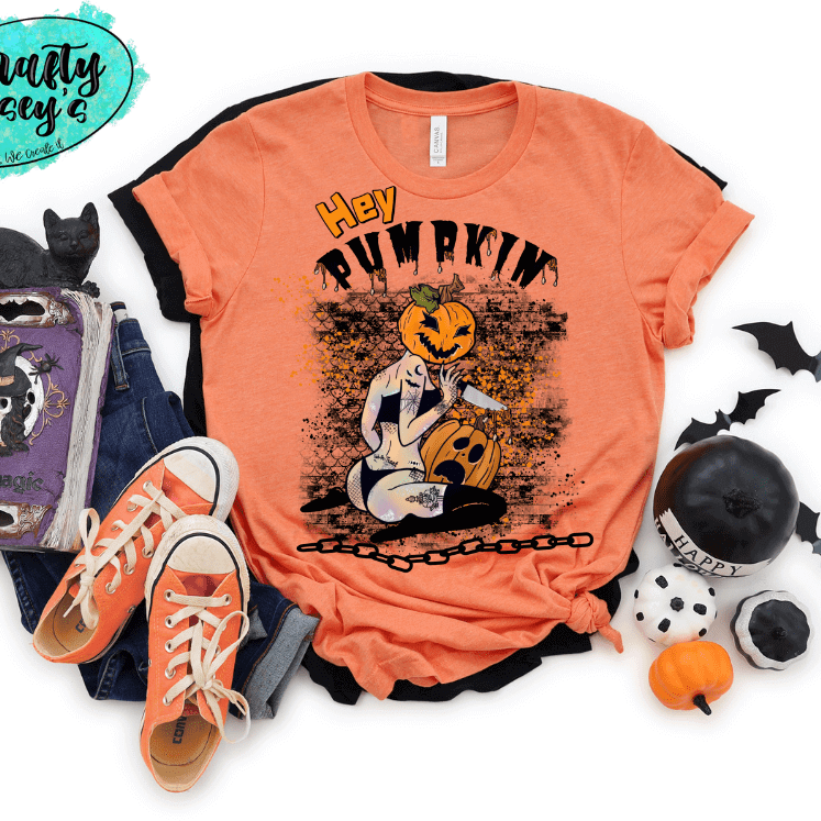 Hey Pumpkin Funny Halloween -T-shirts Crafty Casey's