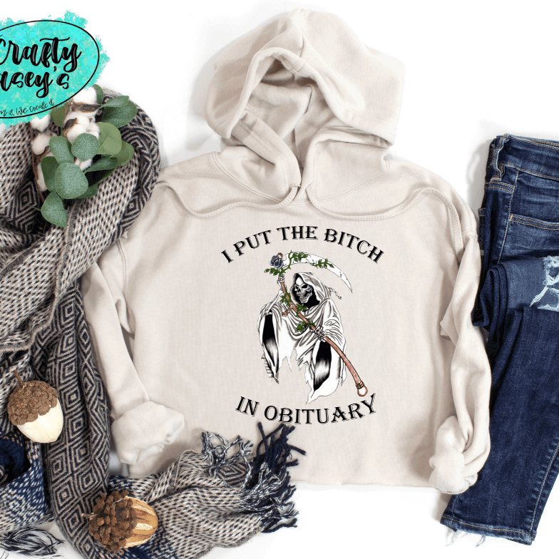 I Put The B#?Ch In Obituary Funny Halloween -T-shirts Crafty Casey's