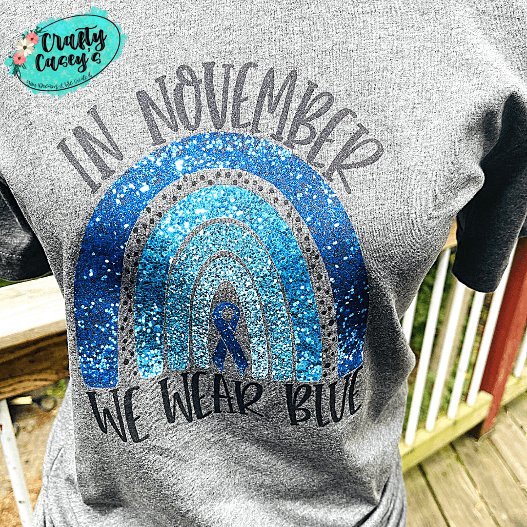 In November We Wear Blue For Diabetes Awareness-T-shirt Crafty Casey's