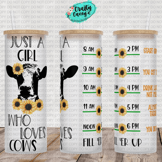 Just A Girl Who Loves Cows Glass Tumbler