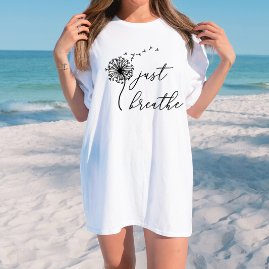 Just Breathe Inspirational Graphic Shirt inspirational motivational spiritual graphic shirt by Crafty Casey’s