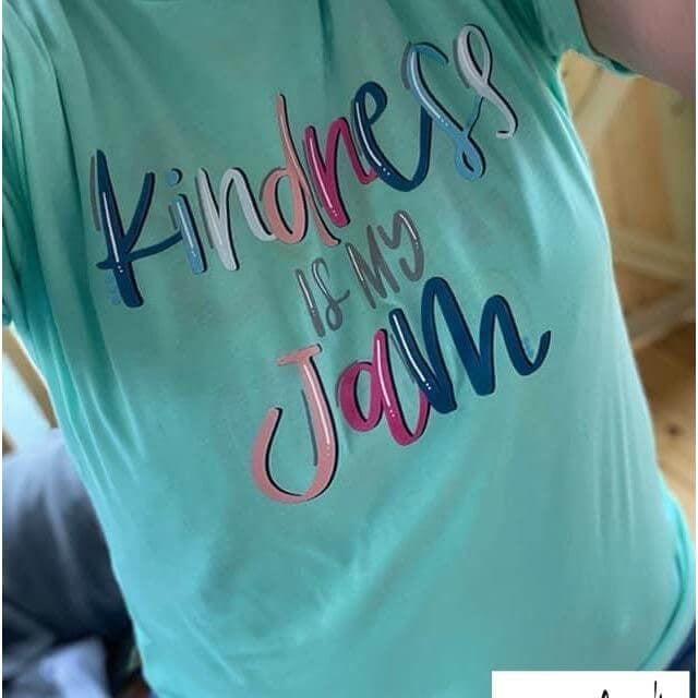 Crafty Casey's Apparel>Woman's>Activewear>Unisex>T-Shirts S / Turquoise / Short Sleeve Kindness Is My Jam - Retro- Unisex T-shirts