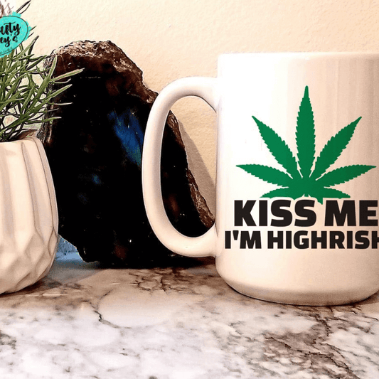 Kiss Me I'm Highrish-Ceramic- Coffee Mug