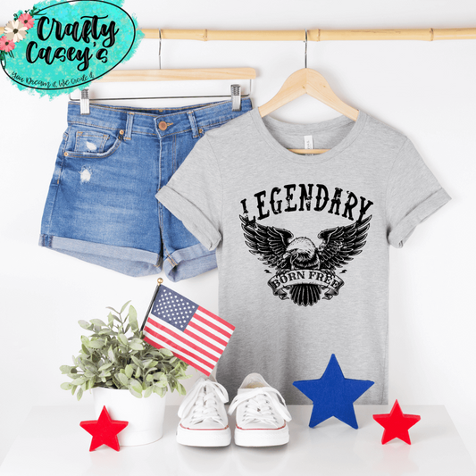 Legendary Born Free American Eagle Patriotic Guys T-shirt