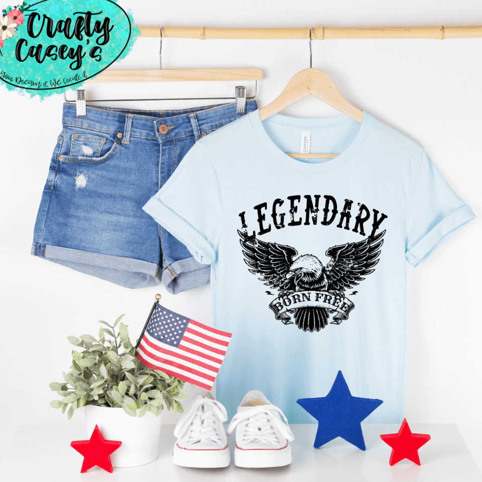 Legendary Born Free American Eagle Patriotic Guys T-shirt