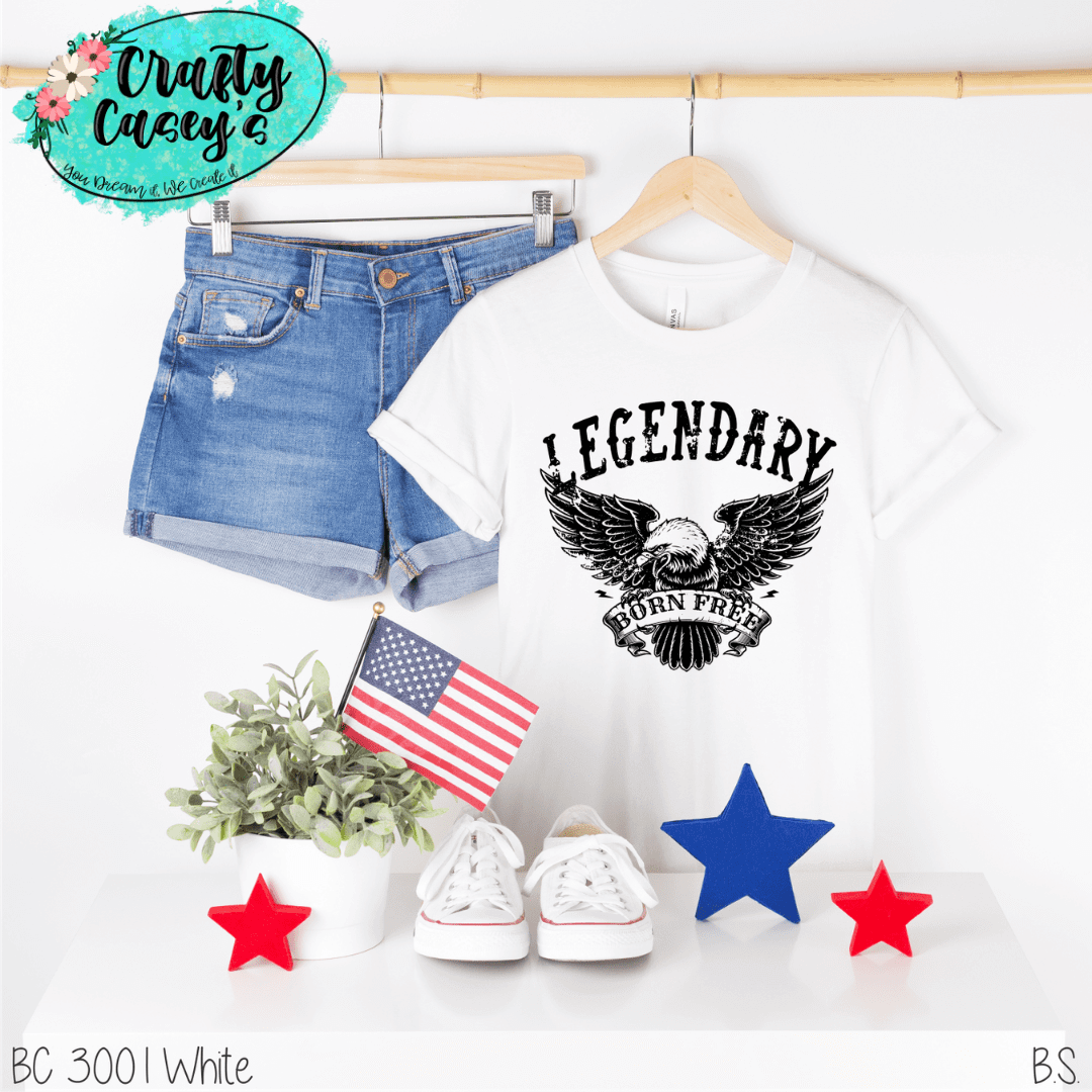 Legendary Born Free American Eagle Patriotic Guys T-shirt