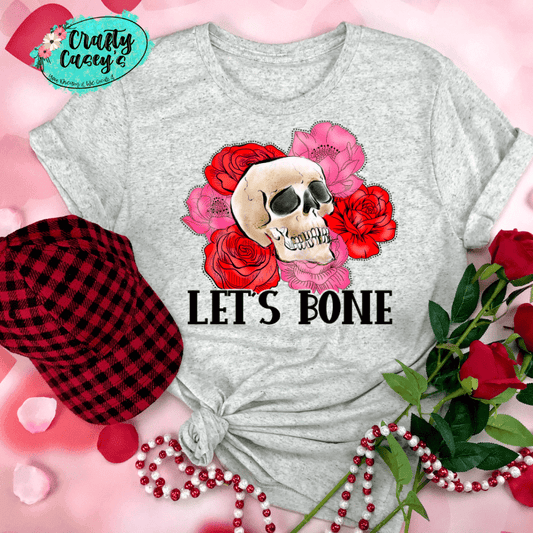 Let's Bone Valentine's Skull Funny Tee