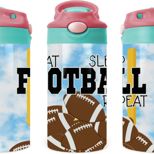 Lets Play Football Kids 12 oz Water Bottle Flip Top