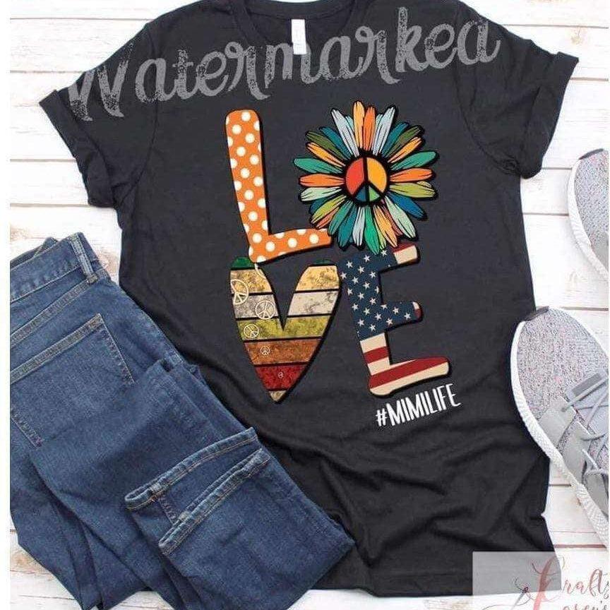Love Retro-BoHo- Sunflower Patriotic Tee