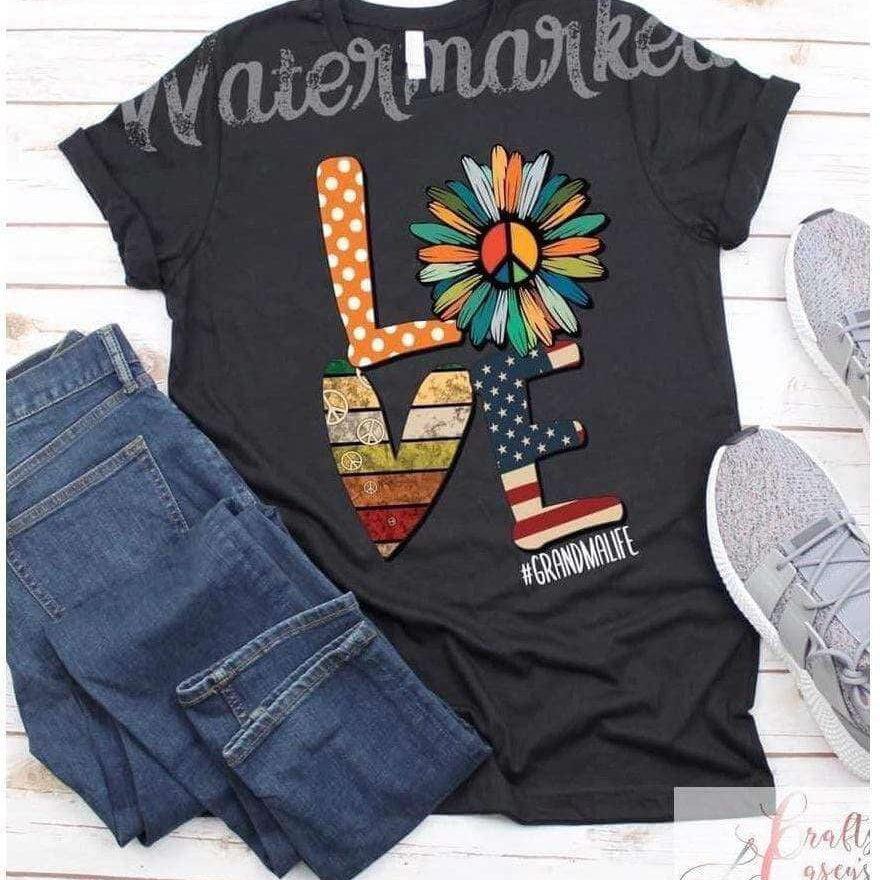Love Retro-BoHo- Sunflower Patriotic Tee