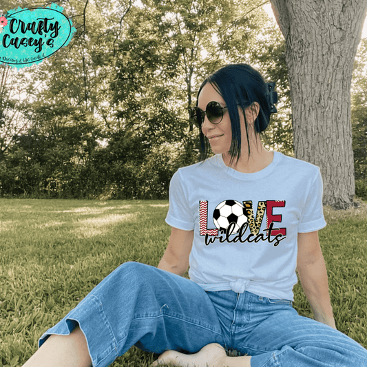 Love The Wildcats Soccer Red Unisex Tee