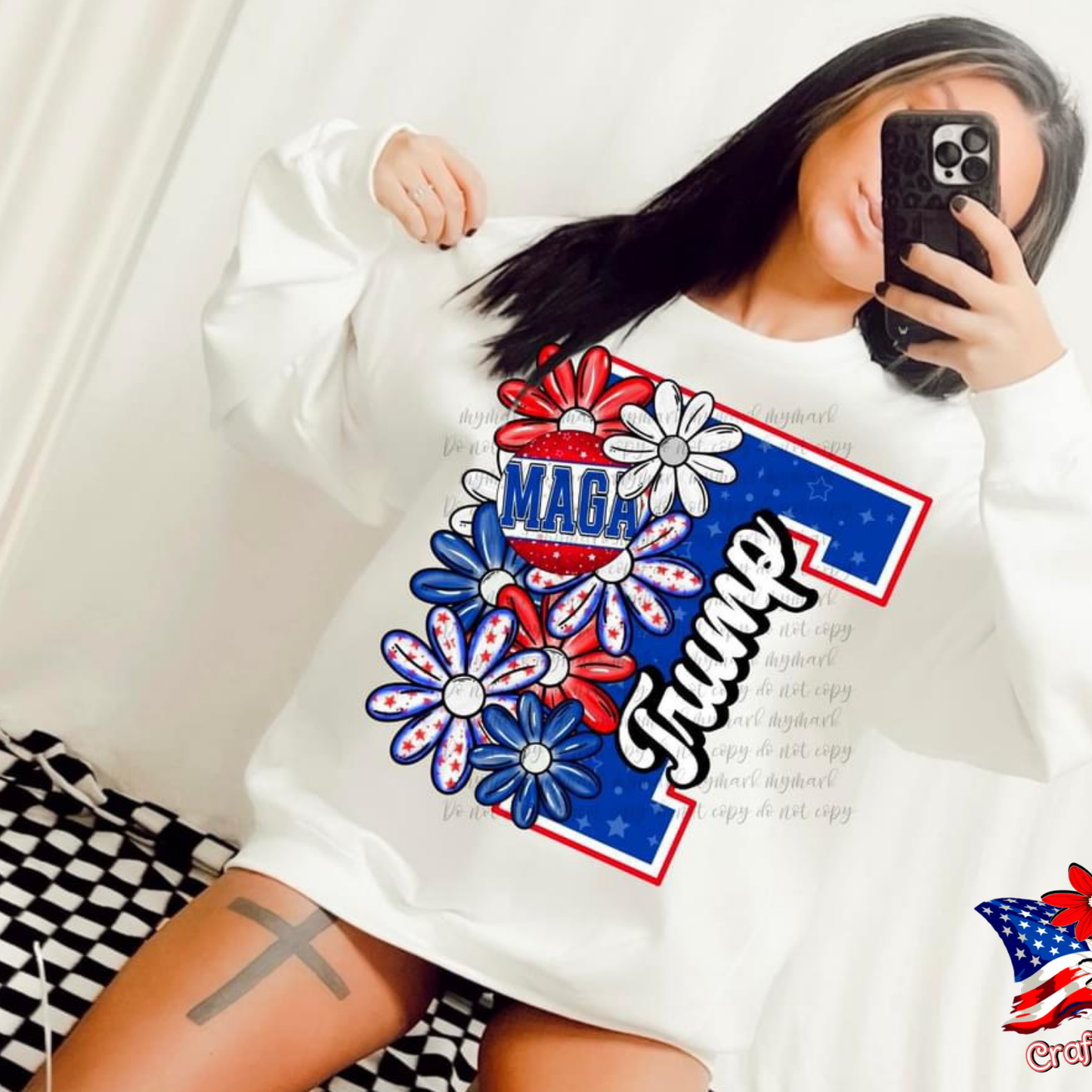 MAGA Trump Floral Crewneck