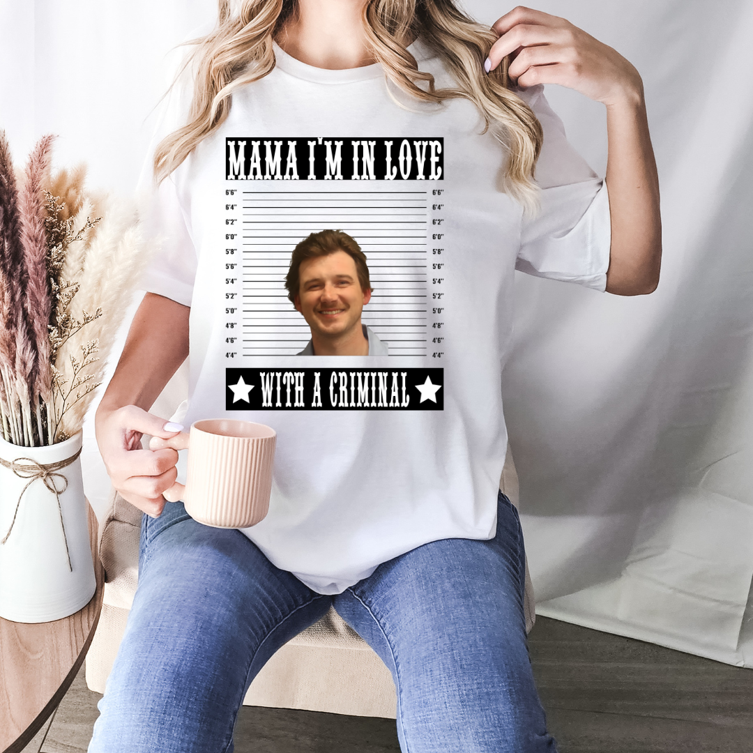 Mama I'm In Love With A Criminal (Chair) Funny-Tee