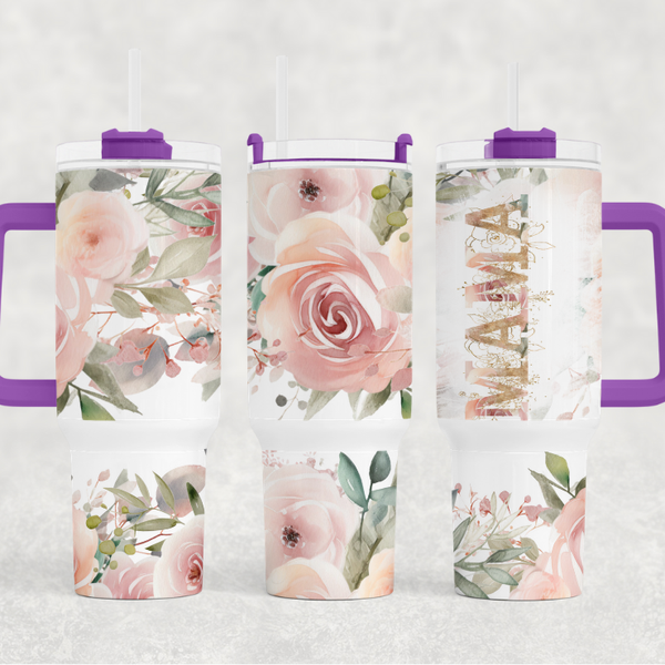 Mama Pink Roses 40 oz Tumbler
