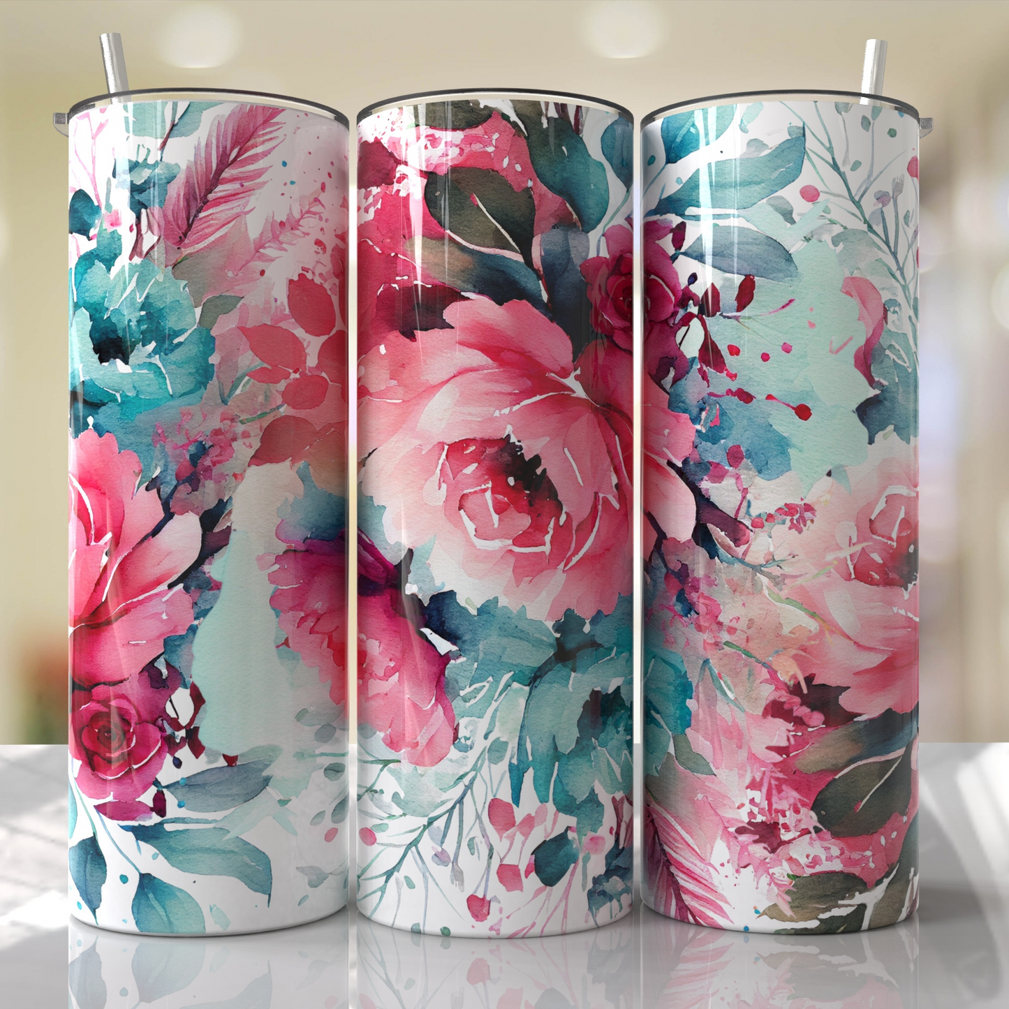 Mom, Grandma, Nanna, Pink Roses Customize With Your Favorite Mama Tumbler