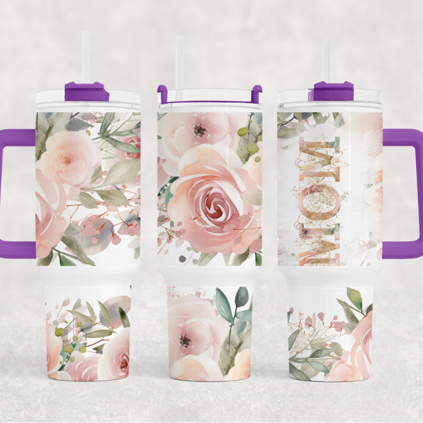 Mom Pink Roses 40 oz. Tumbler