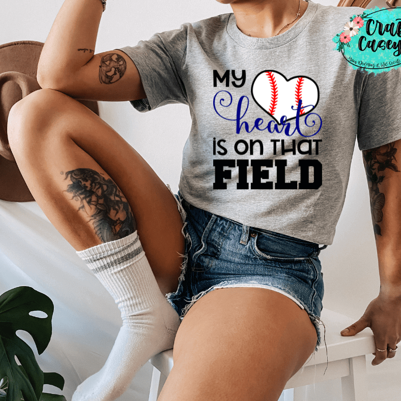 My Heart Is On That Field Baseball Unisex Tee Crafty Casey's