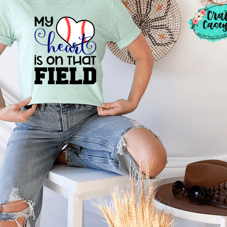 My Heart Is On That Field Baseball Unisex Tee Crafty Casey's